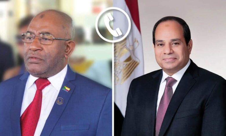 أجرى السيد الرئيس عبد الفتاح السيسي اتصالاً هاتفياً بالسيد "غزالي عثماني"، رئيس جزر القُمر