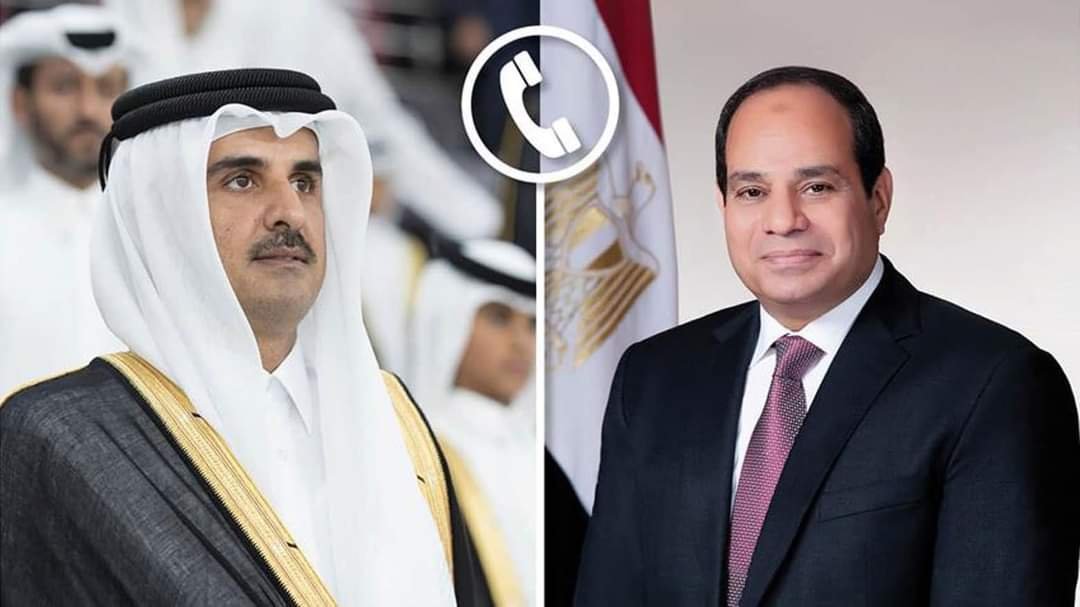 الرئيس عبد الفتاح السيسي يهنئ الشيخ تميم بن حمد آل ثاني ،امير دولة قطر بمناسبة عيد الفطر المبارك