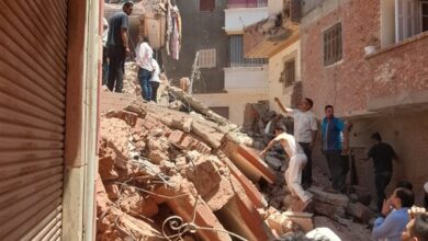 إصابة 4 أشخاص إثر انهيار عقار في طه السبع بـ المنيا
